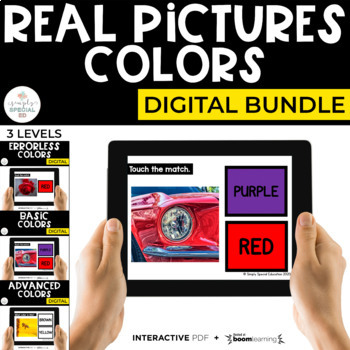 Preview of Digital Colors Interactive PDF + Boom Cards™ Special Ed (3 Levels)