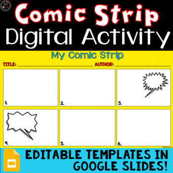 Preview of Digital Comic Strip Virtual Google Slides Activity
