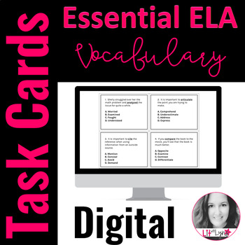 Preview of Essential ELA & Literary Elements Vocabulary Task Cards