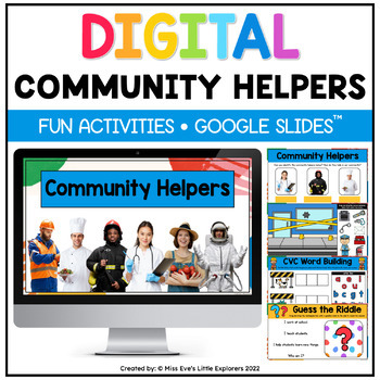 Preview of Digital Community Helpers | Labor Day Activities | Google Slides™