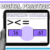 Digital Comparing Decimals Practice {Greater than, less th