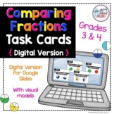 Digital Comparing Fractions with Visual Models Task Cards