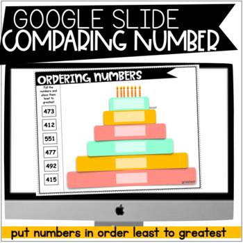 Preview of Digital Comparing & Ordering Numbers for Google Slides : DISTANCE LEARNING