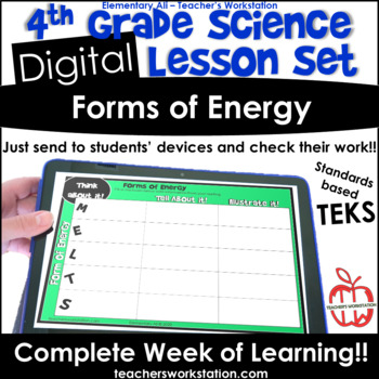 Preview of Digital Complete Lesson Set - 4th Grade Forms of Energy DISTANCE LEARNING