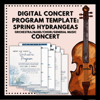 Preview of Digital Concert Program Template: Spring Band/Orchestra/Choir/General Music