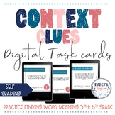 Digital Context Clues Task Cards - Vocabulary Activities f