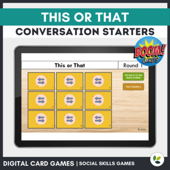 Preview of Digital Conversation Starters | This or That Game | Boom Cards