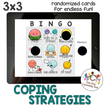 Preview of Digital Coping Strategies Bingo (3x3)