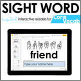 Digital Core Vocab Interactive Sight Word Reader Bundle | 