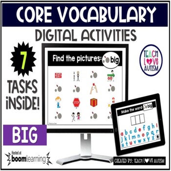 Preview of Digital Core Vocabulary Activity for BIG Boom Cards