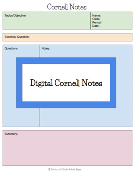 Preview of Google Ready Digital Cornell Notes