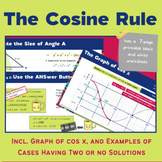 Digital Cosine Rule (Trigonometry) with worksheets