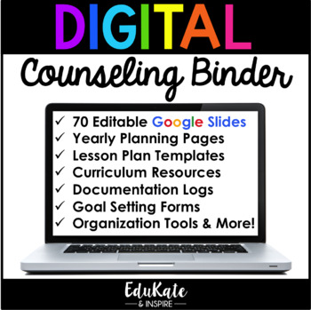Preview of Digital Counseling Binder for Planning and Organization