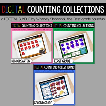 Preview of Digital Counting Collections for Kindergarten, 1st Grade, and 2nd Grade BUNDLE