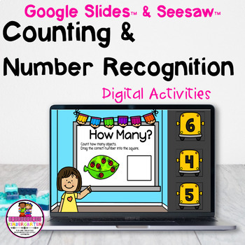 Preview of Digital Counting & Number Recognition Google Slides & Seesaw 