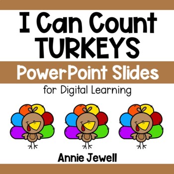 Preview of Digital Counting Task Cards – PowerPoint Slides - Turkeys