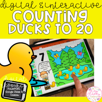 Preview of Digital Counting to 20 Ducks - SeeSaw, Google Slides & PowerPoint