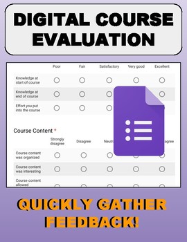 Preview of Digital Course Evaluation (Google Forms) Distance Learning