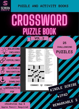 Preview of Digital Crossword Puzzles Vol 2 for Kindle Scribe | Remarkable 2 | Ipad
