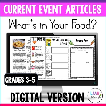 Preview of Digital Current Event Article, Food and Nutrition, Healthy Eating Habits