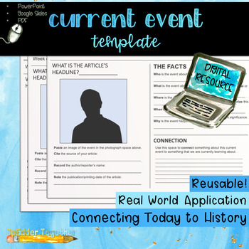 Preview of Digital Current Event Template