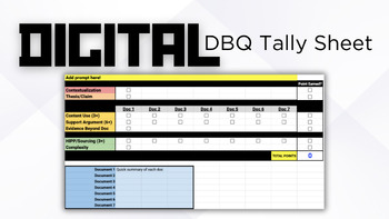 Preview of Digital DBQ Tally Sheet 