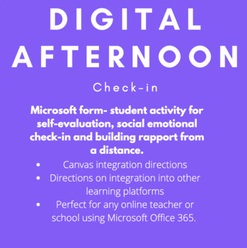 Preview of Digital Daily Afternoon Check-In Activity- CANVAS and other platforms