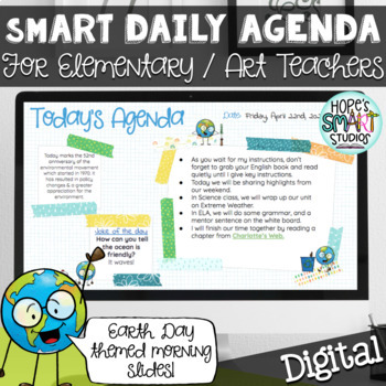 Preview of Digital Daily Agenda / April Morning Slides - Earth Day Templates