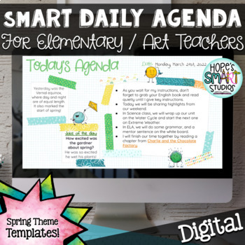 Preview of Digital Daily Agenda / March April May Morning Slides - Spring Theme Templates