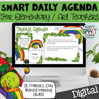 Preview of Digital Daily Agenda / March Morning Slides - St. Patrick's Day (Google Slides™)