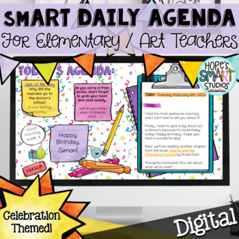Preview of Digital Daily Agenda / New Years, Celebration, Birthday Morning Slide Templates