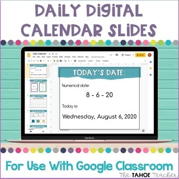 Preview of Digital Daily Calendar Slides for Use With Google Classroom™