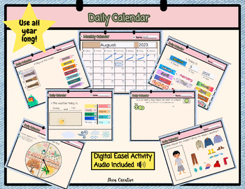 Preview of Digital Daily Calendar - TPT Easel