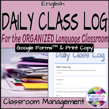 Preview of Digital Daily Class Log/Record 