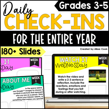 Preview of Digital Daily Emotional Check In | Elementary SEL Activities | Google Classroom
