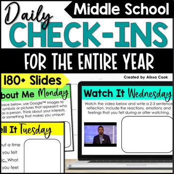 Preview of Digital Daily Emotional Check In | Middle School SEL | Google Classroom