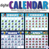 Digital Daily Math Calendars in GOOGLE SLIDES with Pattern