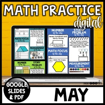 Preview of Daily Math Review | MAY | Daily Math Practice Warm Up | Digital Math Activities
