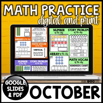 Preview of Daily Math Practice | OCTOBER | Daily Math Warm Up | Digital Math Activities