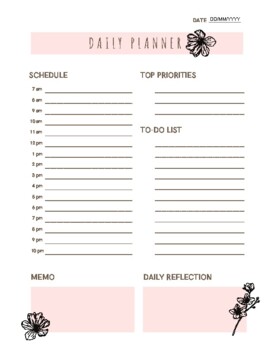 Preview of Digital Daily Planner FLORAL DREAM