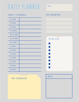 Preview of Digital Daily Planner PDF, PNG, JPG files