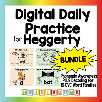 Preview of Digital Daily Practice for Heggerty & CVC Words Decoding- BUNDLE (SOR Aligned!)