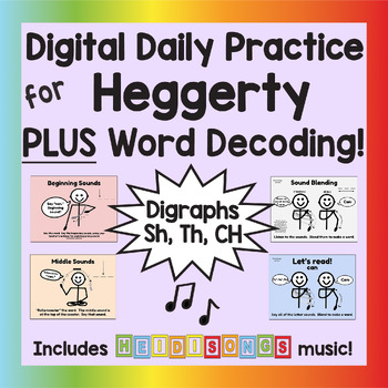 Preview of Digital Daily Practice for Heggerty Phonemic Awareness & Digraphs Th, Sh, Ch