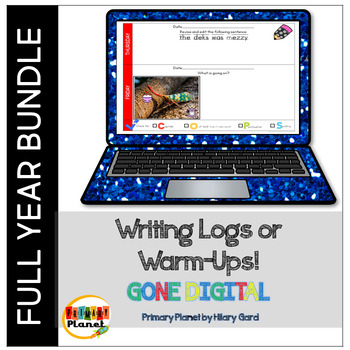Preview of Digital Daily Quick Writes Writing Warm Ups and Logs Year Long Bundle