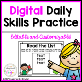 Digital Daily Skills Review for Kindergarten {Editable}