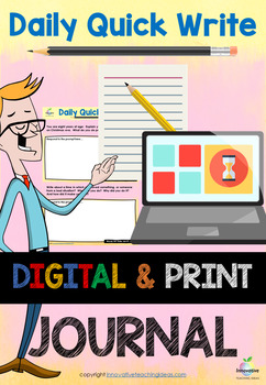 Preview of Digital Daily Writing Journal | Daily Quick Writes | Prompts | Distance Learning