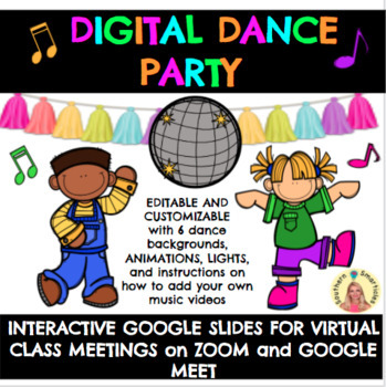 Preview of Digital Dance Party for Virtual Meetings Zoom and Google Meets