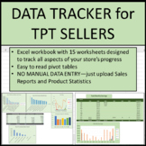 Digital Data Tracker for TPT Sellers using Excel--NO MANUA
