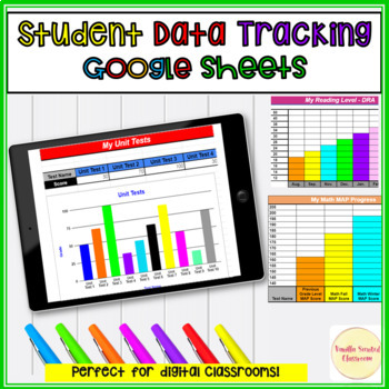 Preview of Digital Data Tracker for Students Google Sheets Editable NWEA MAP Goals Epic