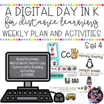 Preview of Digital Day in K Weekly Plans and Activities Set 4 | Google Slides